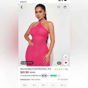 Fashion nova “pack your bags” crochet maxi dress